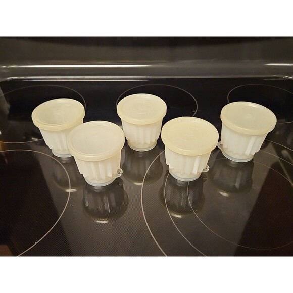 Set Of 5 Vintage Tupperware Jel-ette Jello Single Mold Cups With Lids #297 - Picture 7 of 9